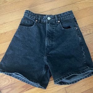 ZARA High Waisted Black Jean Shorts | Size 2